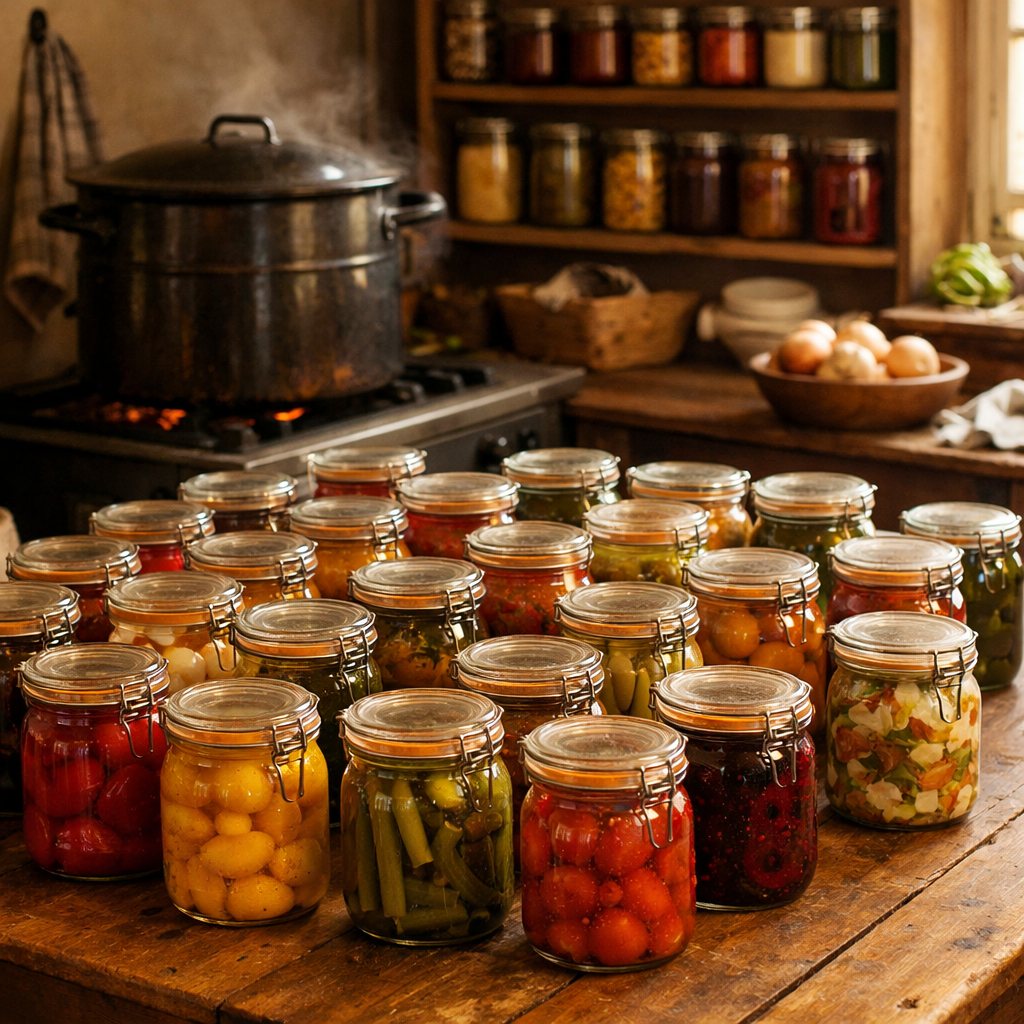Einkochen und Vorräte anlegen, Preserving in jars and building a store