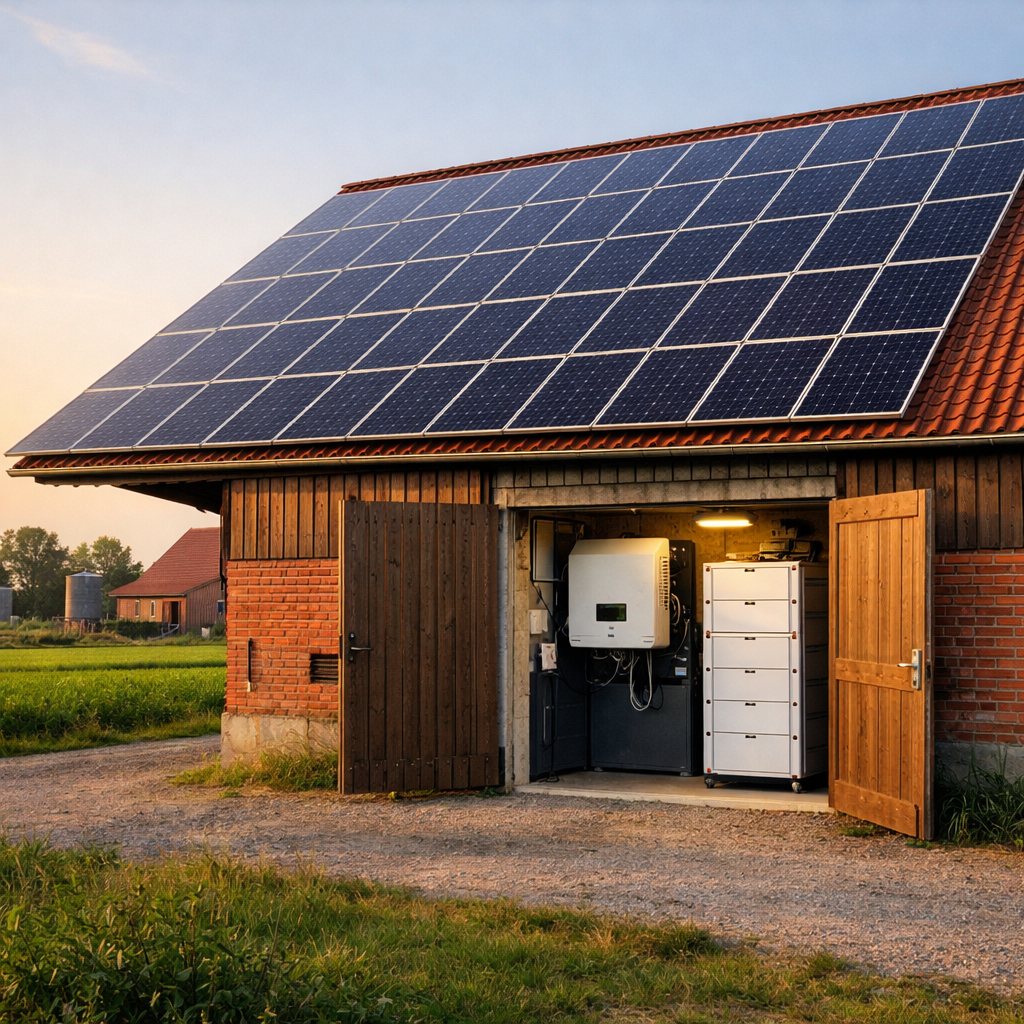 Photovoltaik mit Speicher, Photovoltaics with battery storage