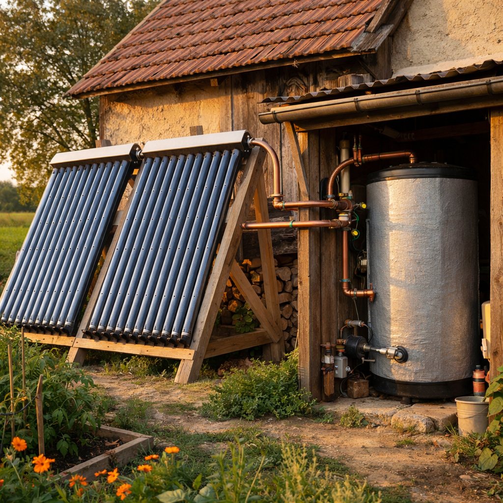 Warmwasser aus Sonne, Hot water from the sun