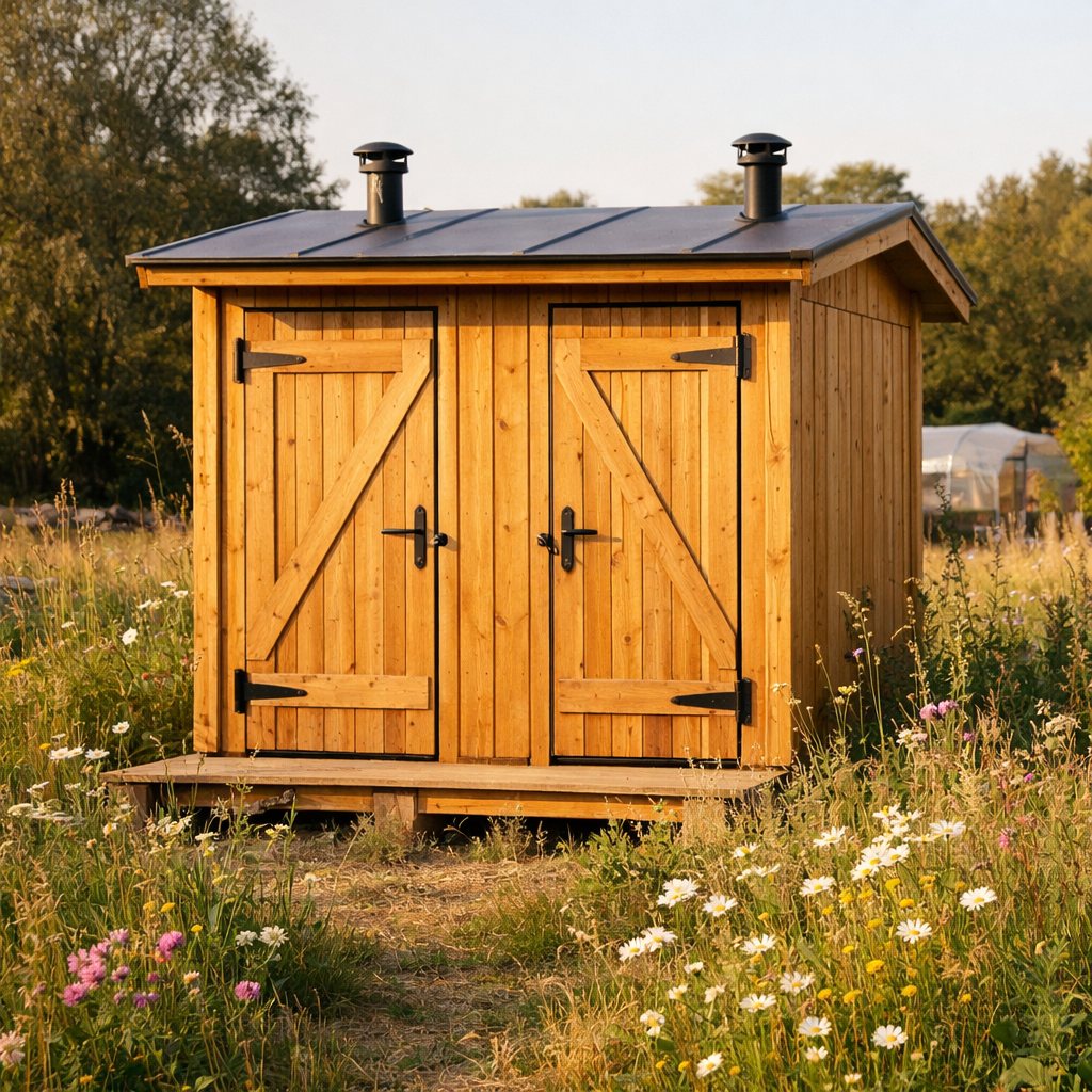 Zweikammer-Häuschen, Two-chamber toilet house