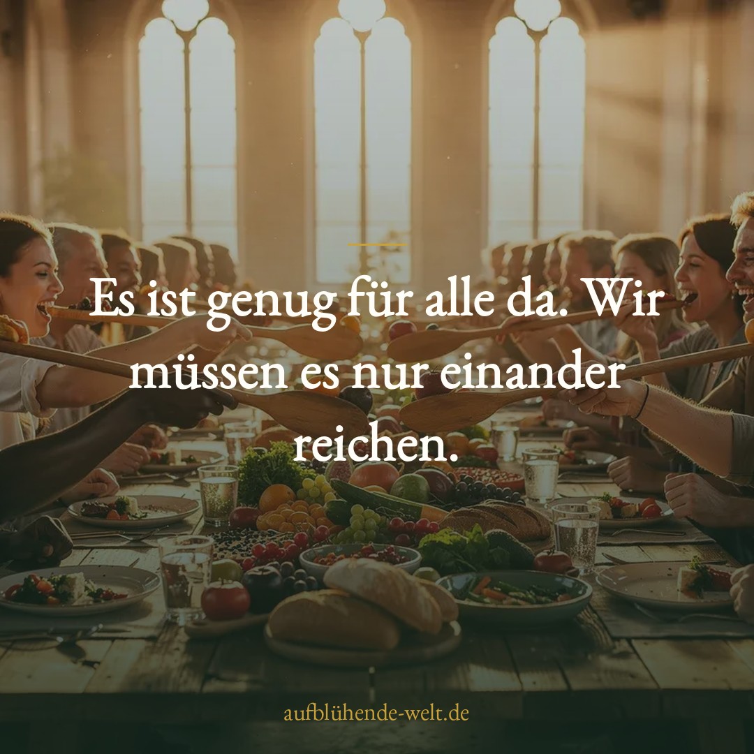 Es ist genug für alle da. Wir müssen es nur einander reichen.
